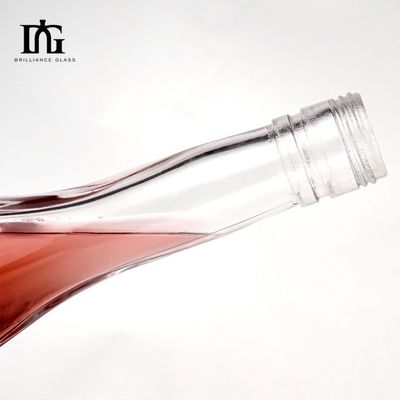 Botella de licor de vidrio con corcho 500ml 375ml Vodka Spirit Gin 200ml 100ml Material de vidrio