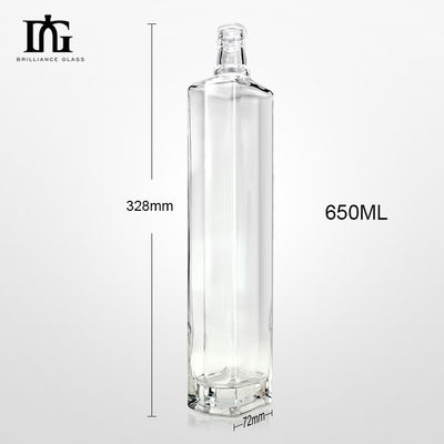 Capacidad de 500 ml/700 ml/1000 ml Botellas de vidrio de sílex para whisky de ron de ginebra