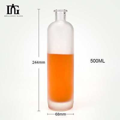 Botellas de vodka, brandy y licor con el logotipo del cliente aceptable 500 ml de vidrio redondo transparente